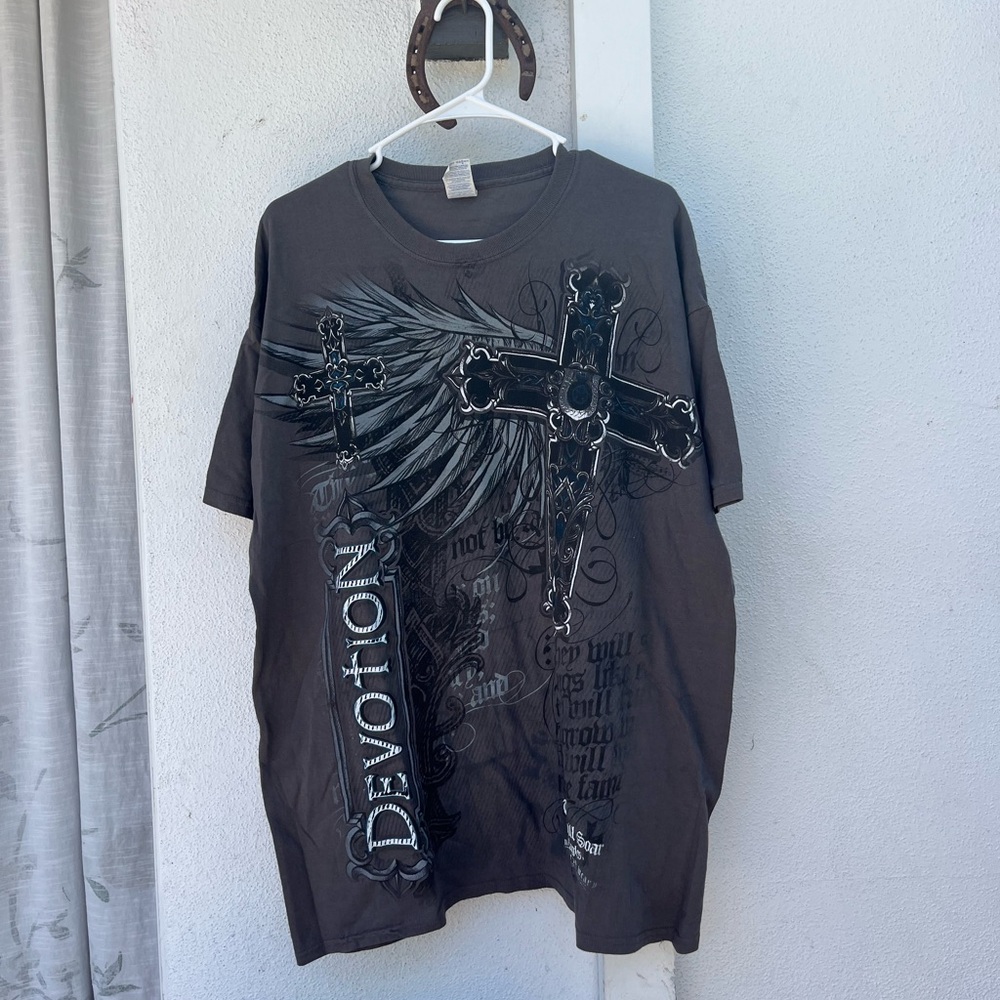 Vintage Y2K Men's Devotion Grudge Christian All Over Print T-Shirt (XL)